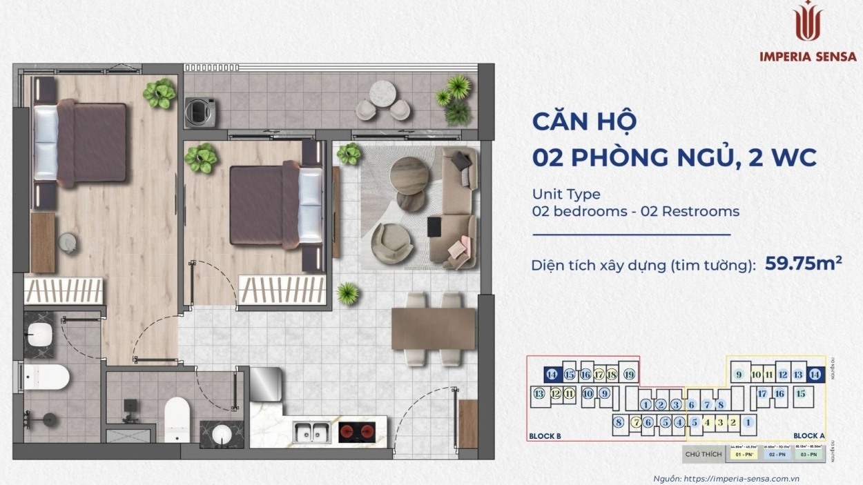 Mặt bằng thiết kế căn hộ Imperia Sensa Mặt bằng thiết kế căn hộ Imperia Sensa